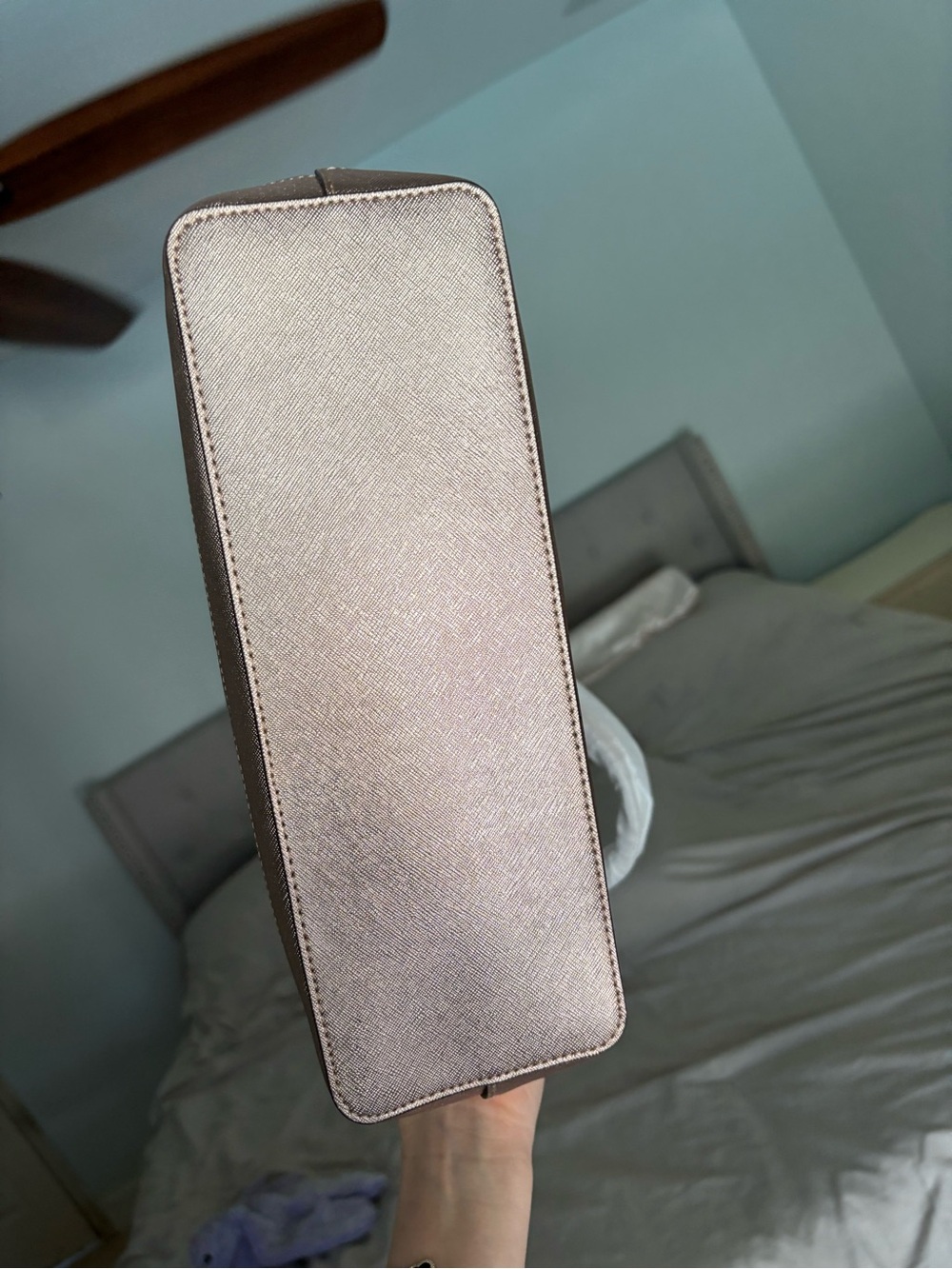 kate spade Metallic Glitter Tote in Rose - Picture 4 of 5